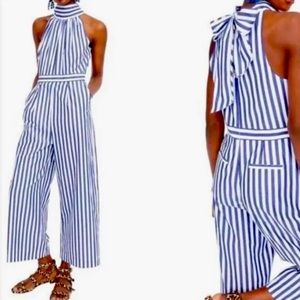 J Crew Blue & White Stripe Jumpsuit